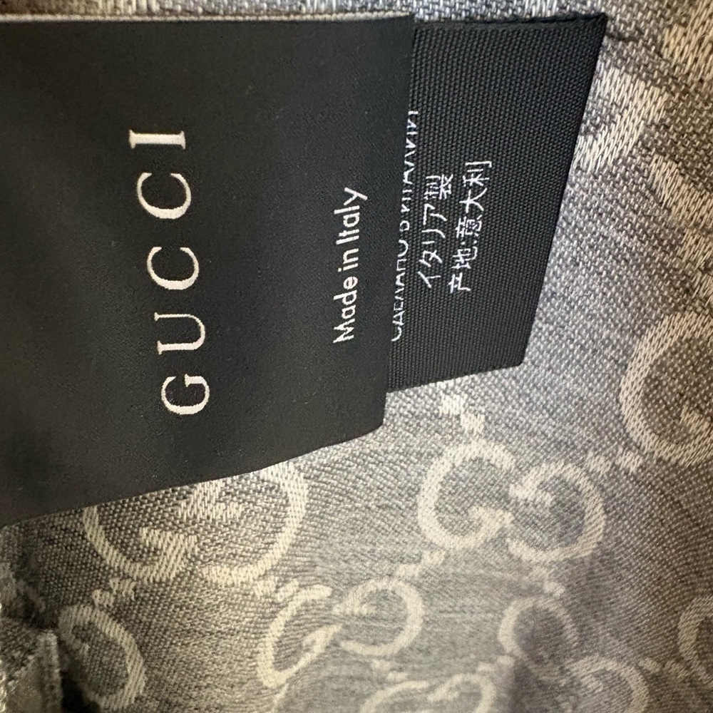 Gucci Silver Monogram Scarf